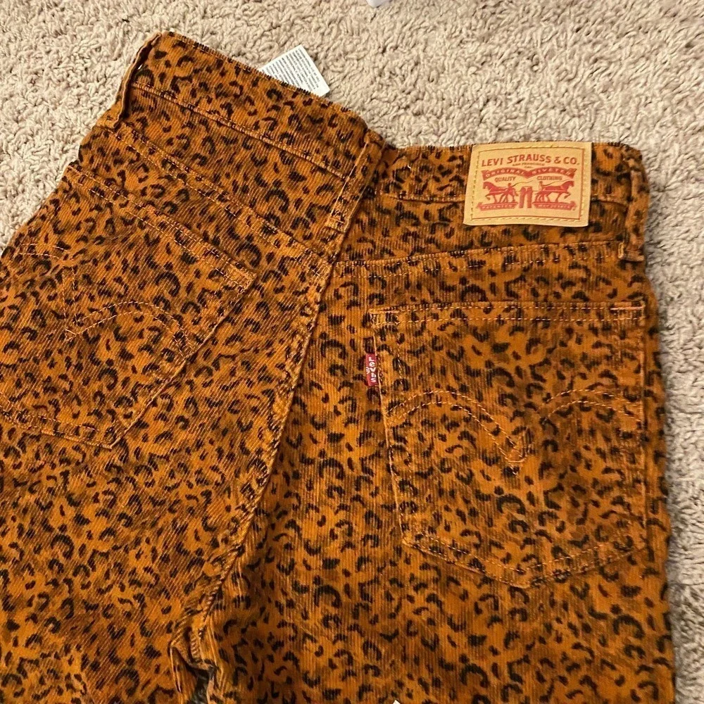 Levi's Premium Wedgie Straight Button Fly Leopard Rust Brown Corduroy Pants 26 - Picture 9 of 10
